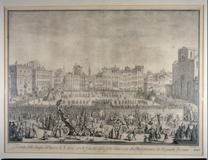 The Festa del Calcio in Piazza Santa Croce, Engraved by Carlo Gregori